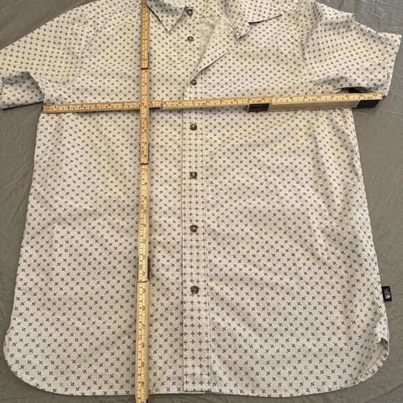 North Face Shirt Mens Large White Short Sleeve Diamond Geometric Design Casual - Picture 8 of 10